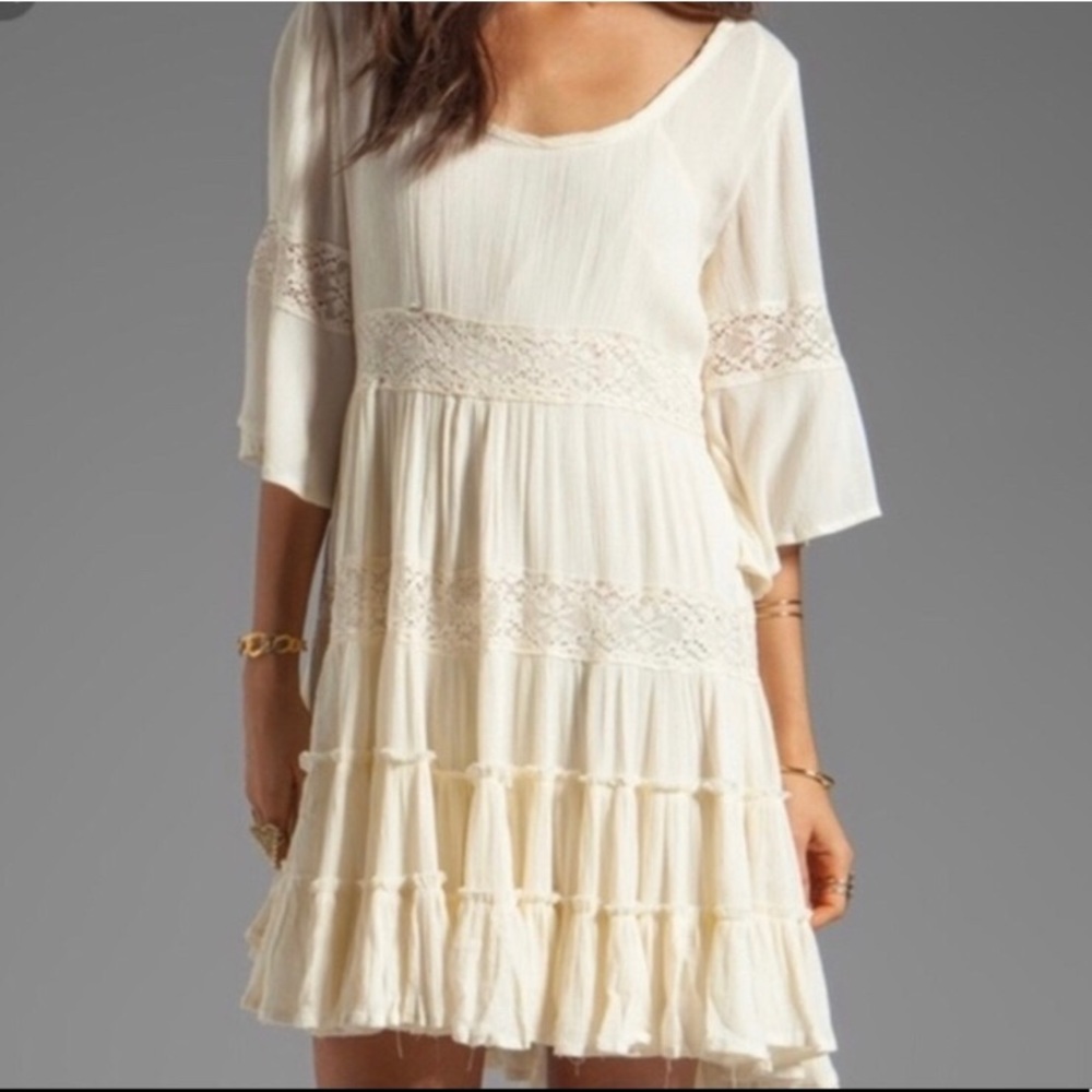 **SOLD** Free People Dream Clouds Ivory Dress Size M